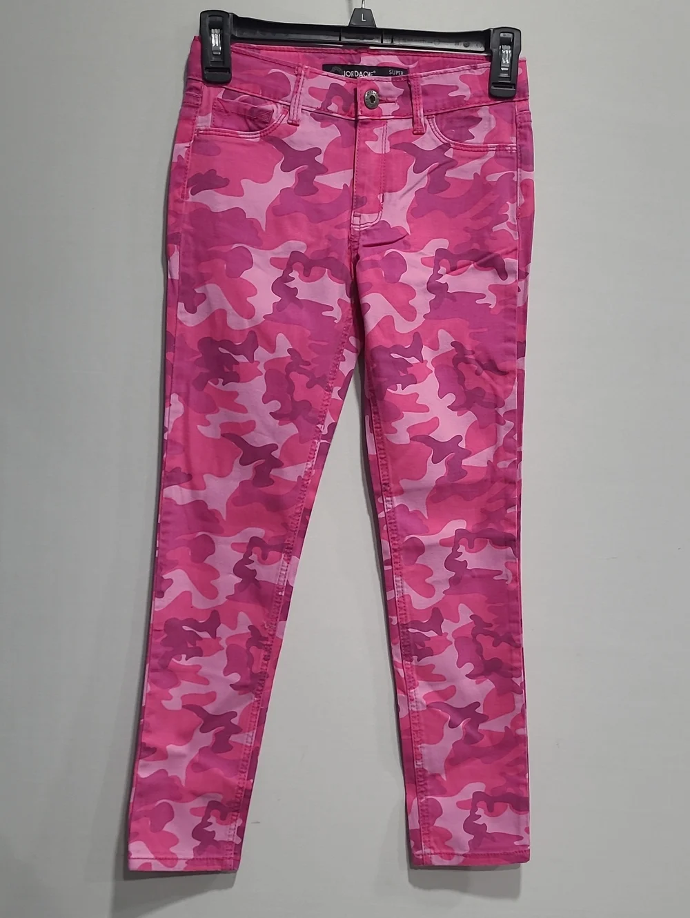 Girls' Pink Camo Super Skinny Denim Jeans 10 Regular Adjustable Waist